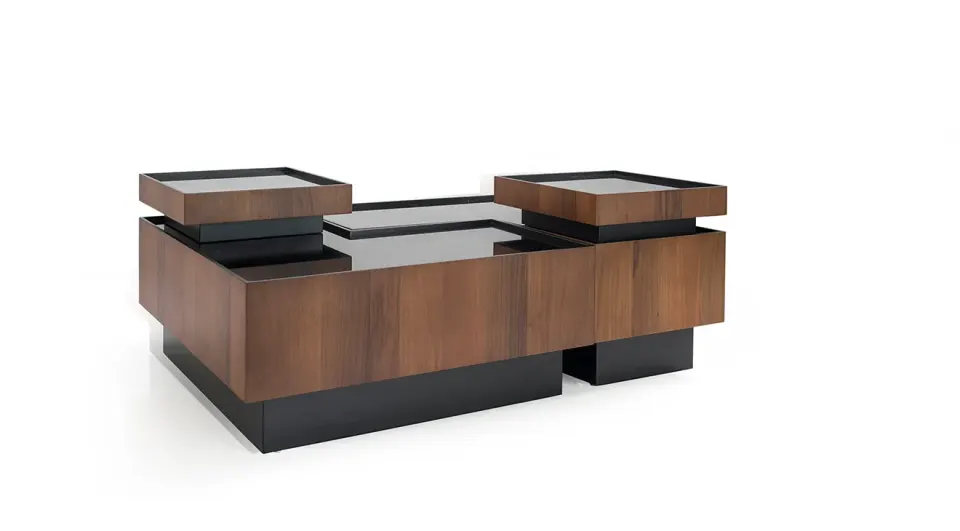 Brown L Coffee Table