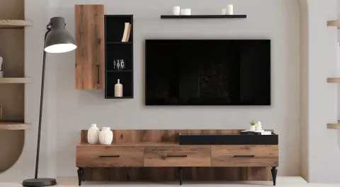 Lidya Modern Walnut TV Unit