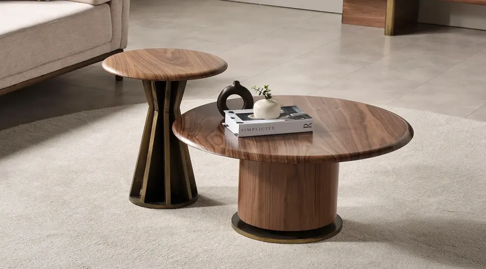 Pablo Walnut Coffee Table Set