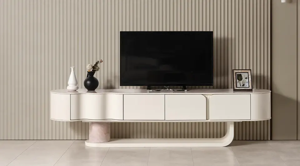 Perla White Modern TV Unit