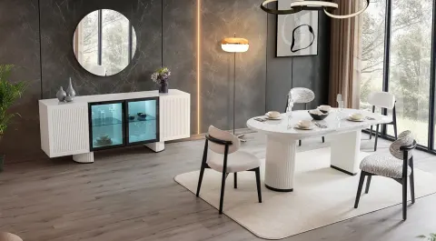 Vegas White Dining Room Set