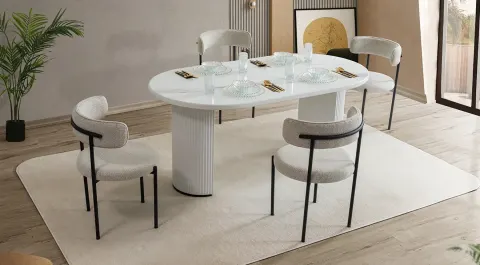 Vegas White Dining Table