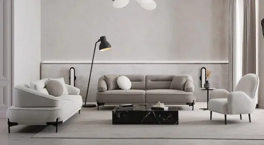 Rodos Metal Leg Sofa Set