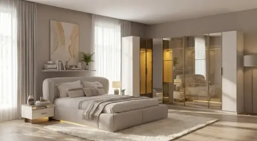 Teba Köşe Dolaplı Yatak Odası Takımı