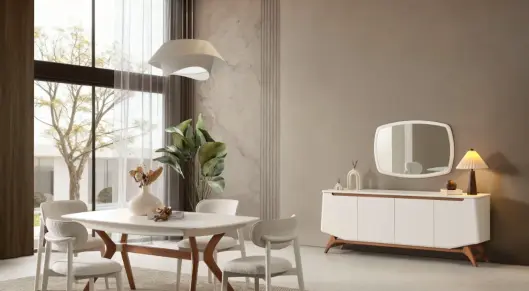 Beykoz Ahşap Ayaklı Yemek Odası Takımı