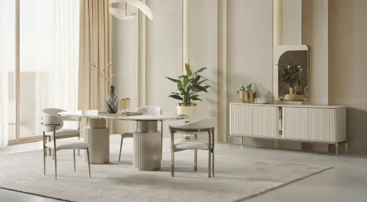 Solo Marble Pattern Dining Room Set