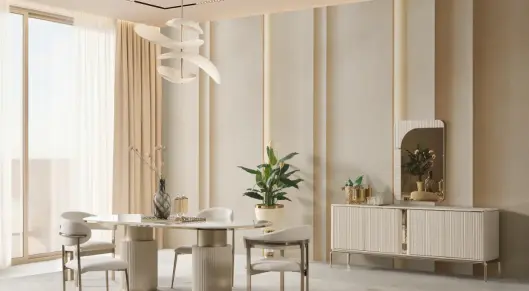 Solo Mermer Desenli Yemek Odası Takımı