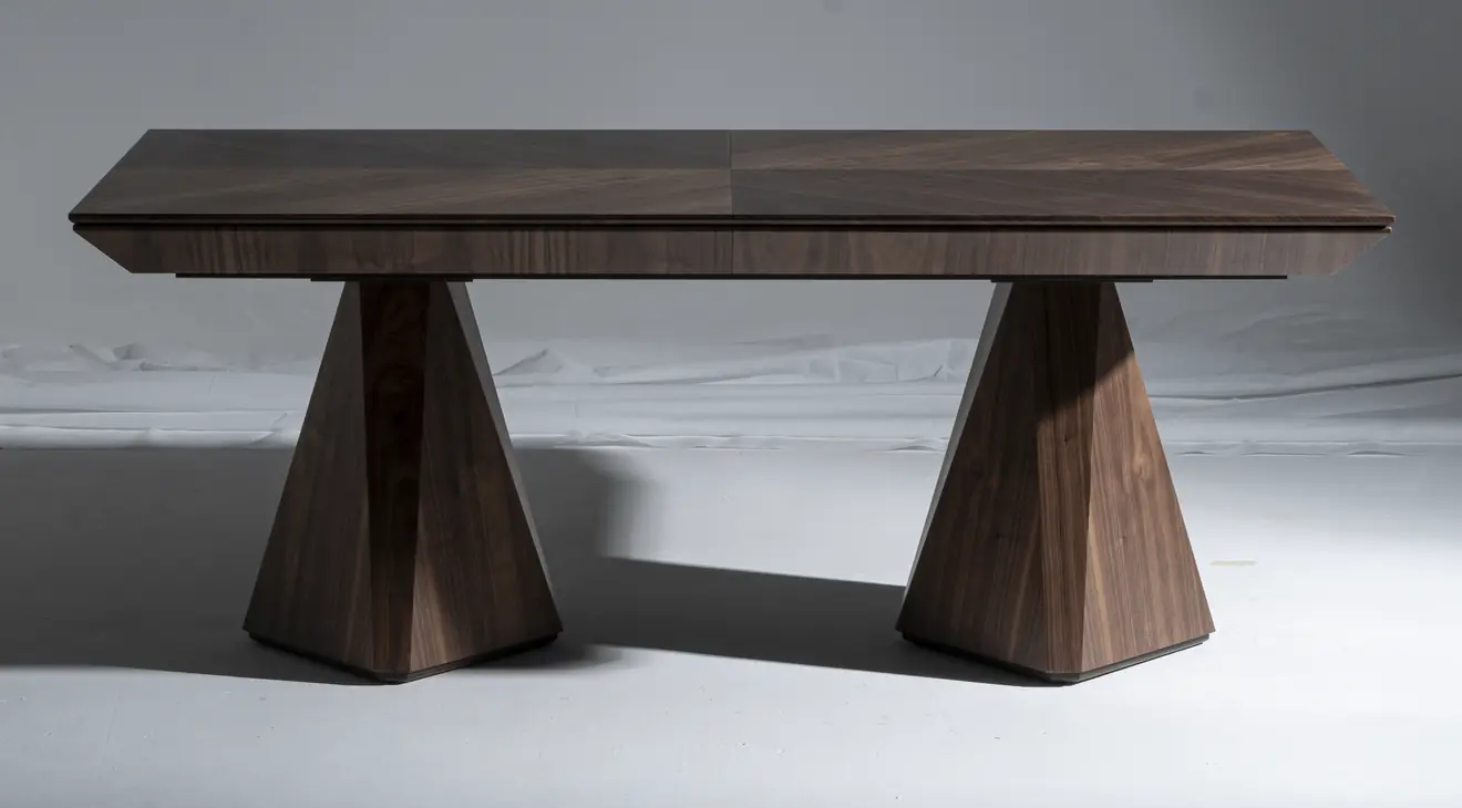 Diamond Ceviz Kaplamalı Açılır Masa