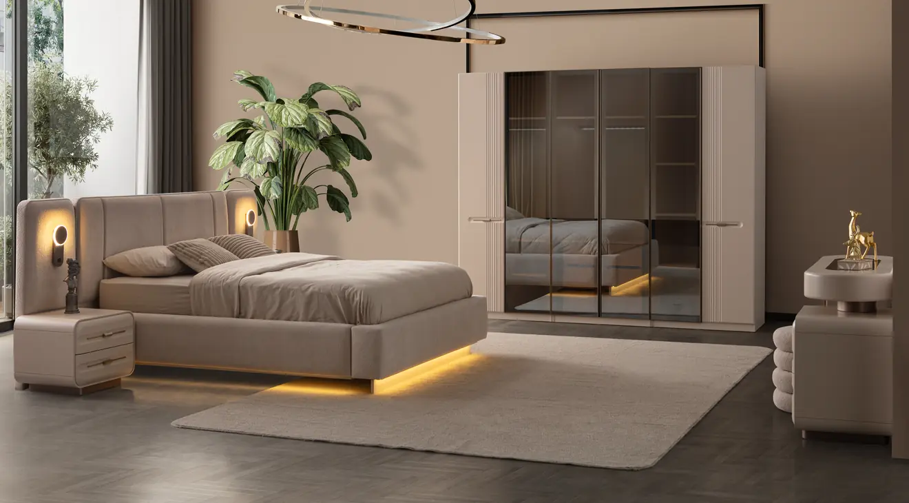 Pera 6 Kapaklı Modern Yatak Odası Takımı