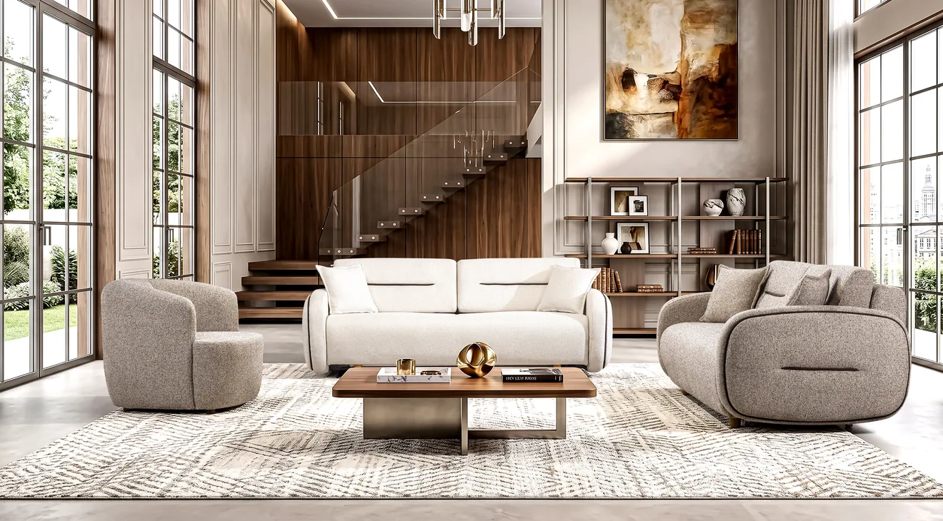 Irmak Yataklı Sandıklı Modern Koltuk Takımı