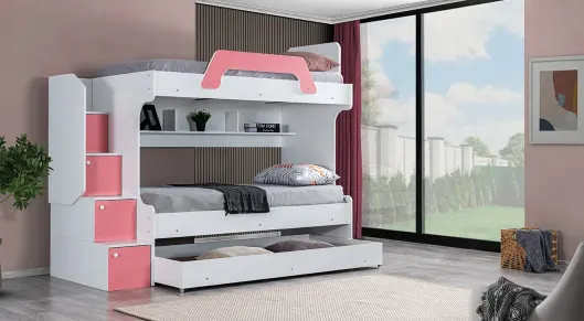 Inci Pink Bunk Bed