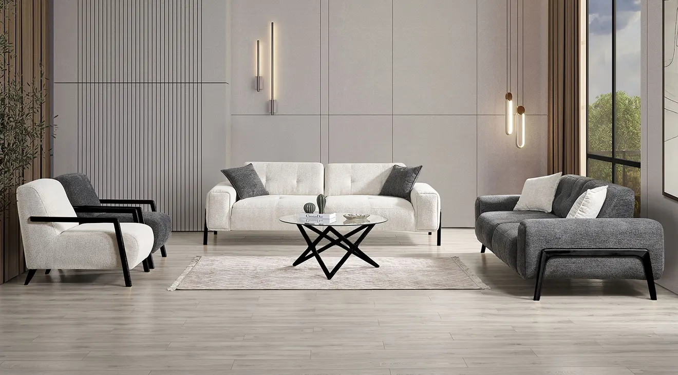 Rolex Wooden Leg Modern Sofa Set