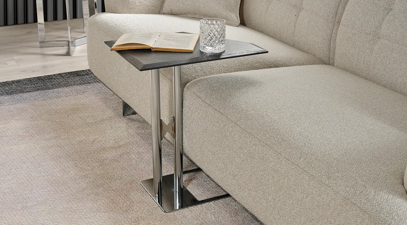 Matera Silver Metal Leg C Coffee Table