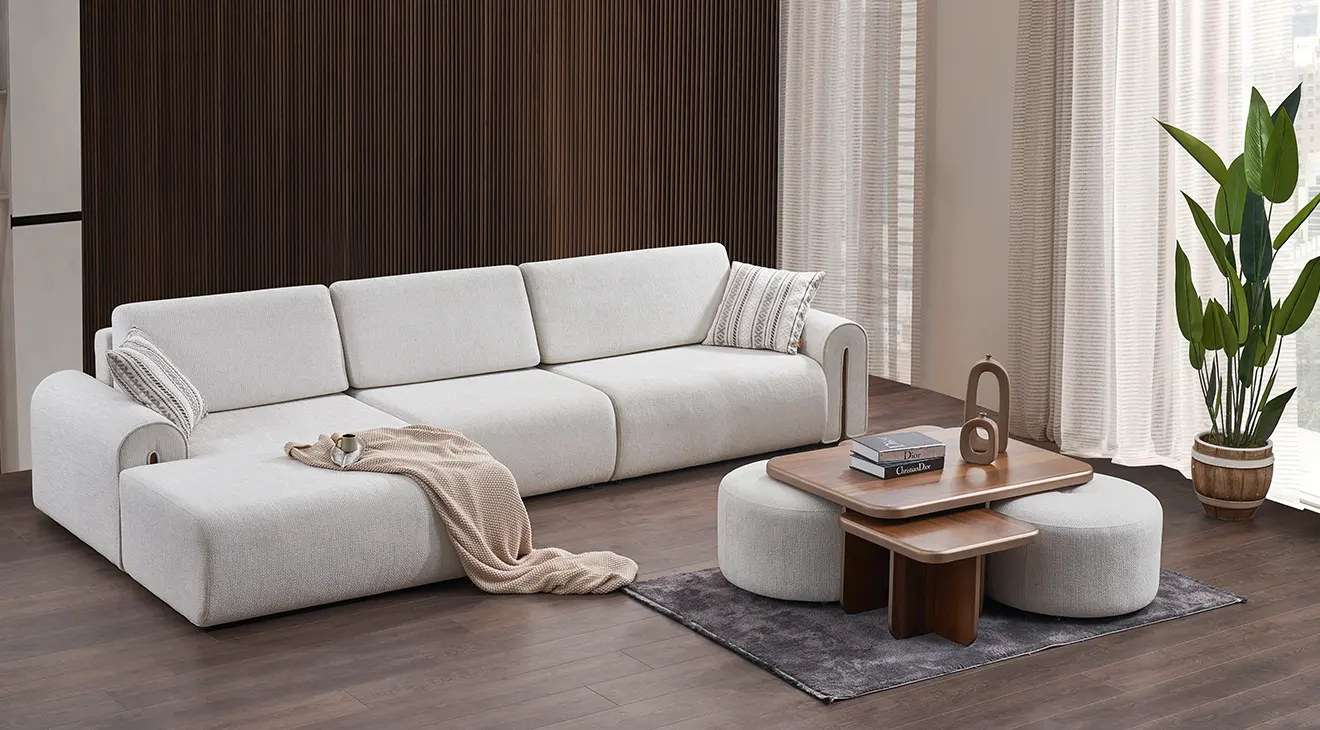 Aqustic Modern Corner Sofa Set