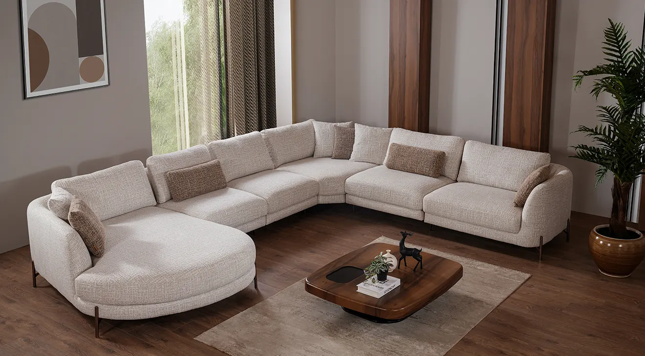 Milan Metal Legged Corner Sofa Set