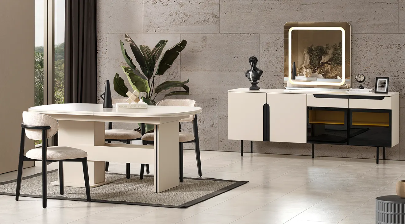Zara Anthracite Modern Dining Room Set