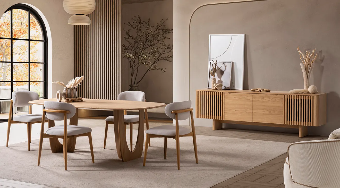 Sakura Wooden Leg Modern Dining Room Set