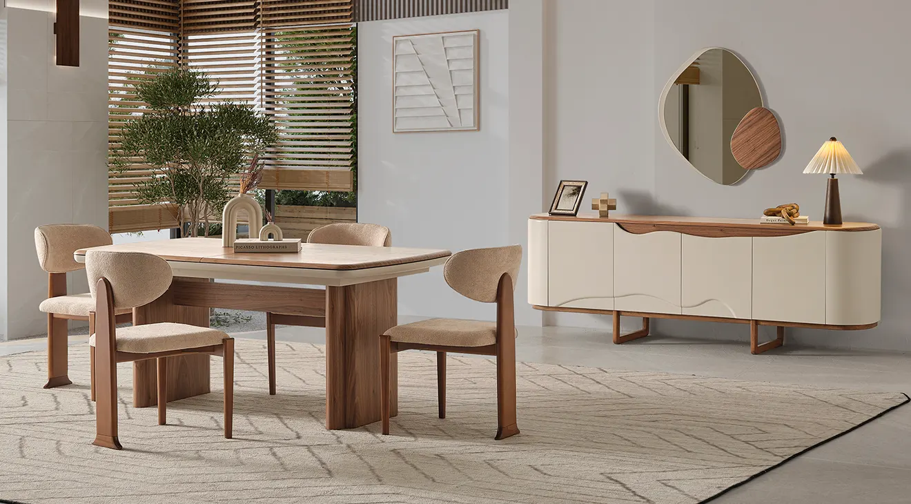 Calista Wooden Leg Modern Dining Room Set