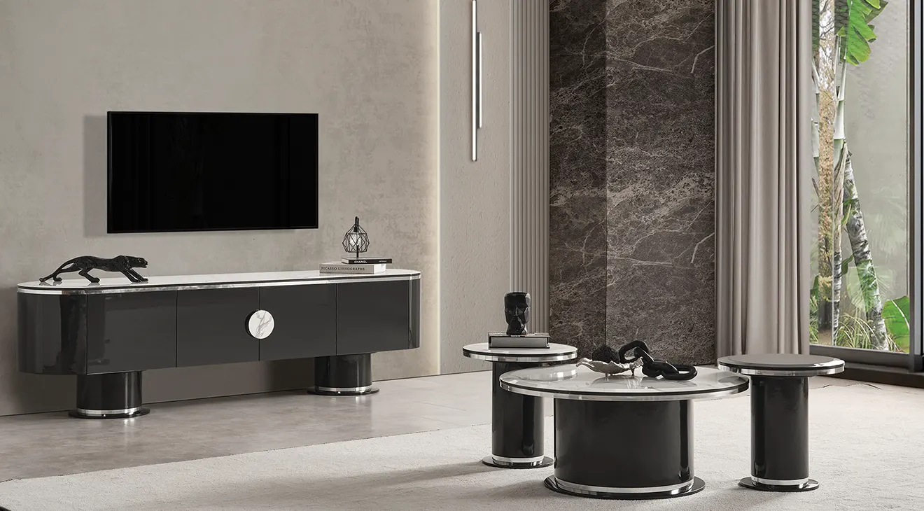 Cartier Anthracite TV Unit Set