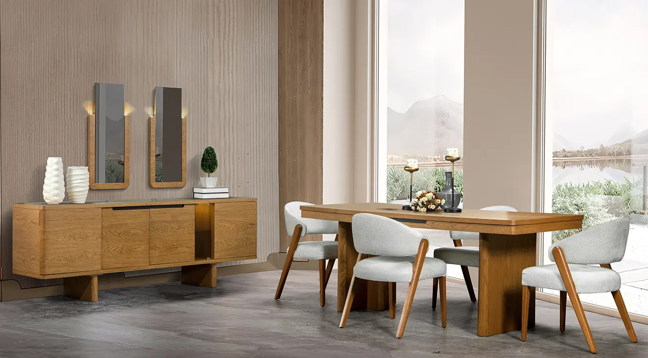 Maldiv Wooden Leg Dining Room Set