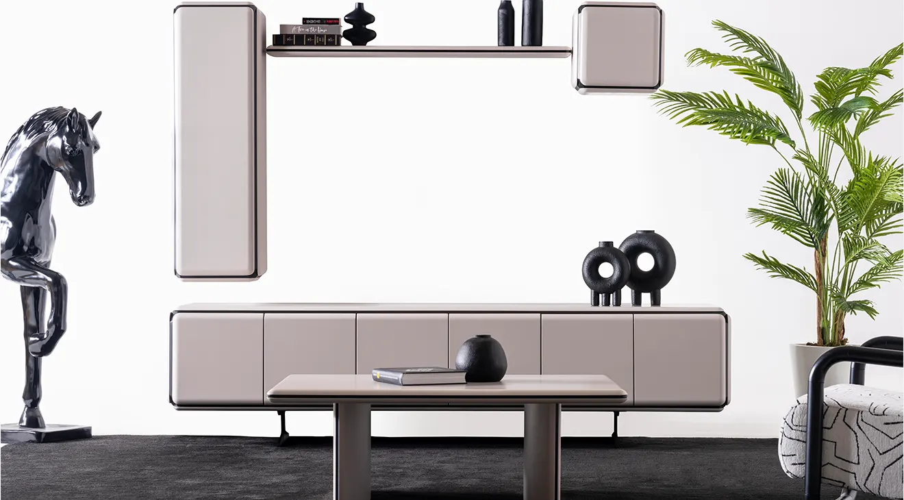 Hema Fog Gray Modern TV Unit