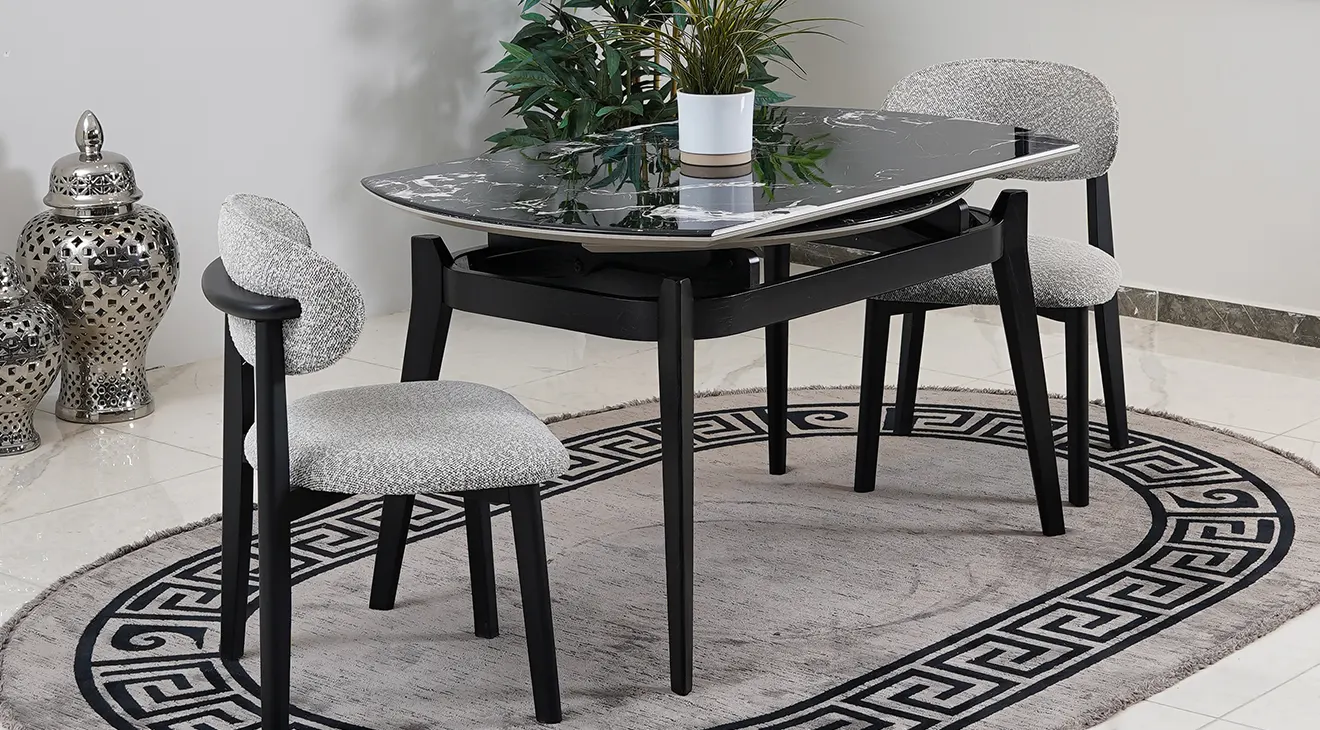 M1 Extendable Round Granite Marble Table