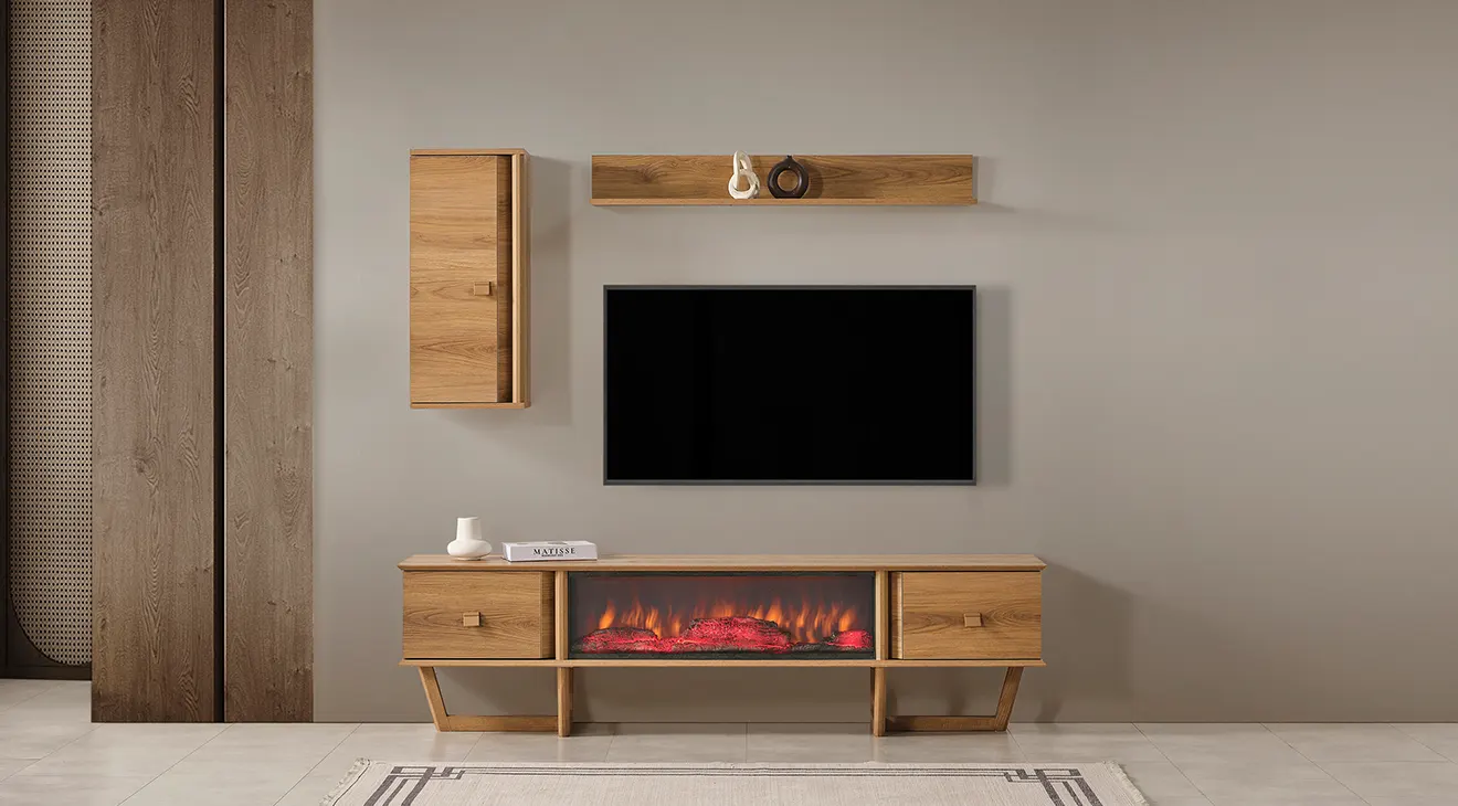Colosseum Wooden Leg TV Unit