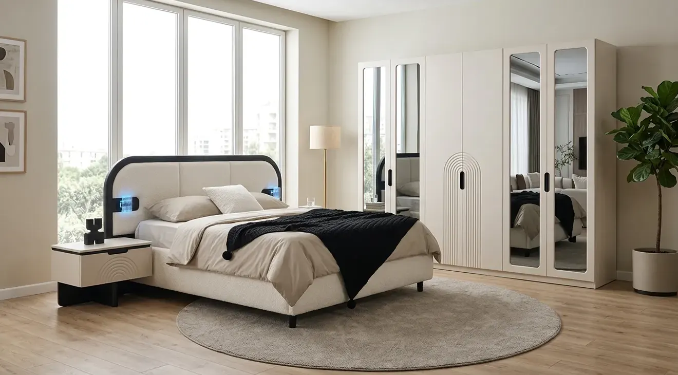 New Madrid 6-Door Modern Bedroom Set