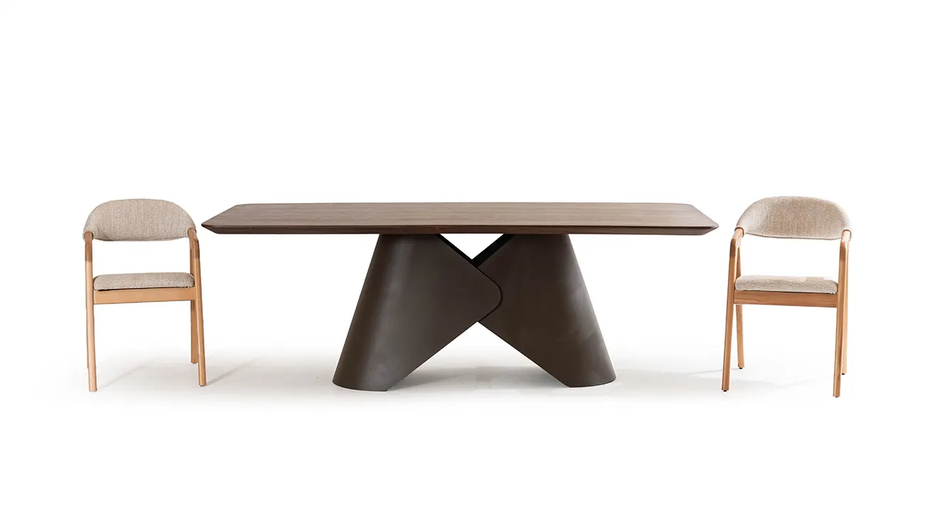 Capella Walnut Table with Metal Legs