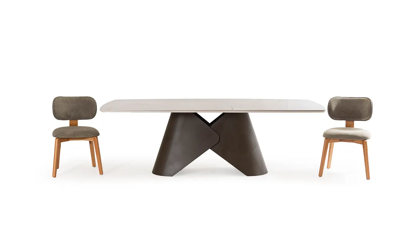 Capella Ceramic Table with Metal Legs