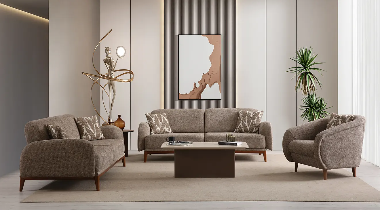 Tetra Wooden Leg Sofa Bed Set