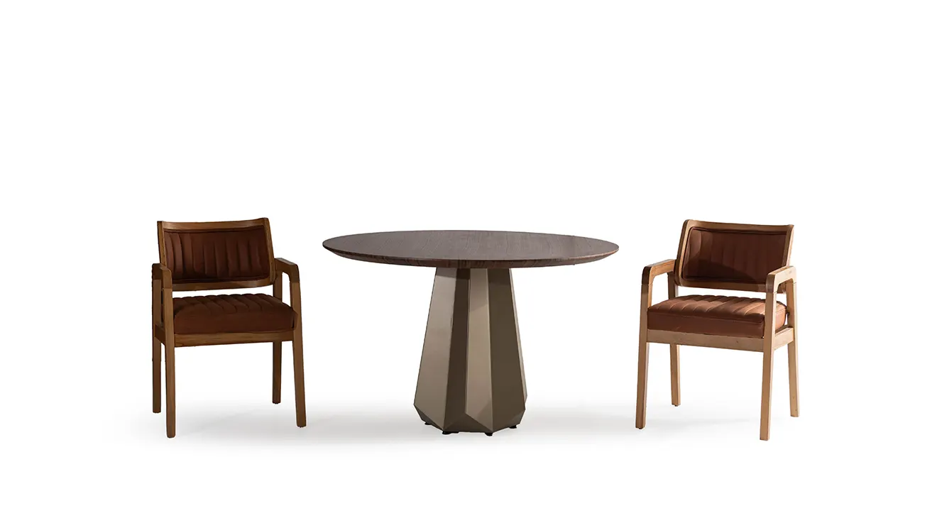 Fontano Walnut Round Table