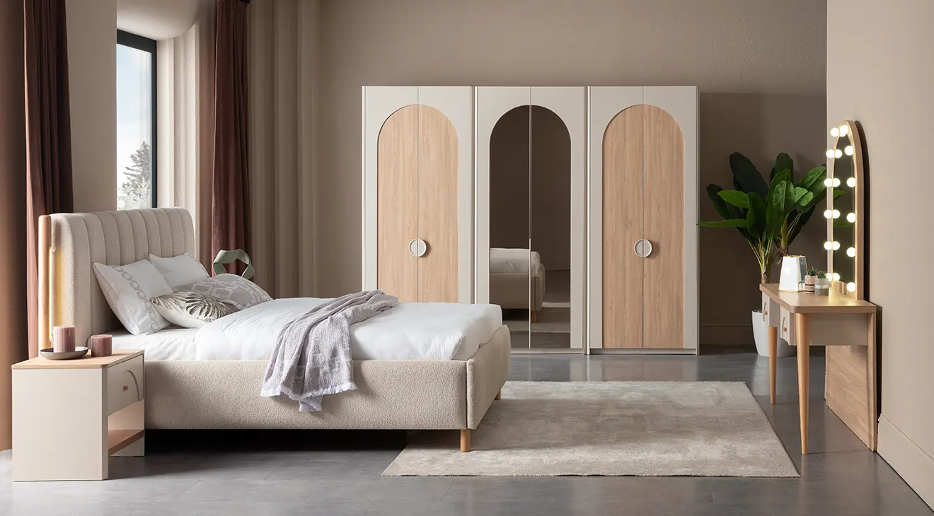 Milos 6-Door Bohemian Bedroom Set