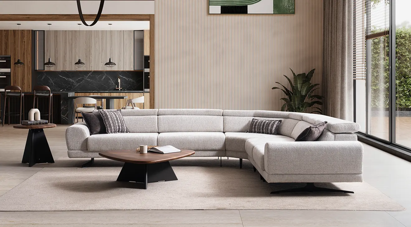Trend Metal Leg Corner Sofa Set