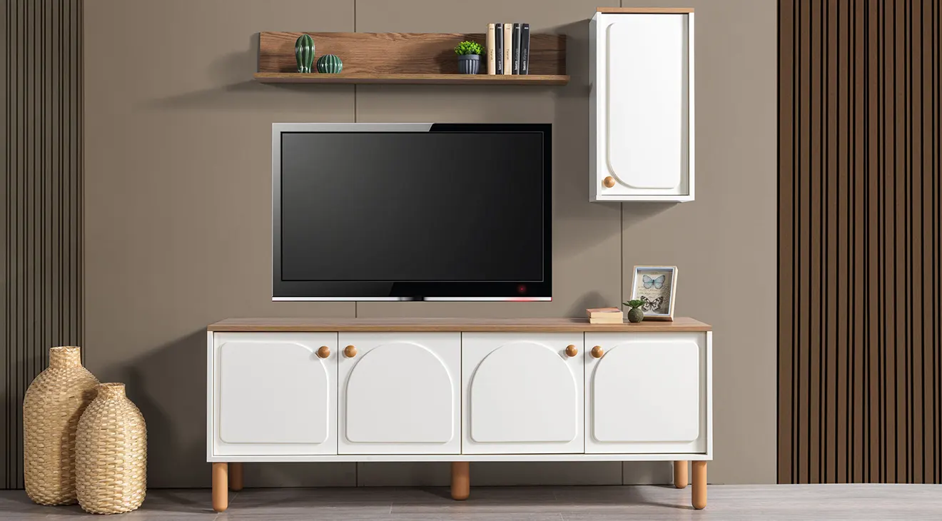 Parla Wooden Leg Bohemian TV Unit