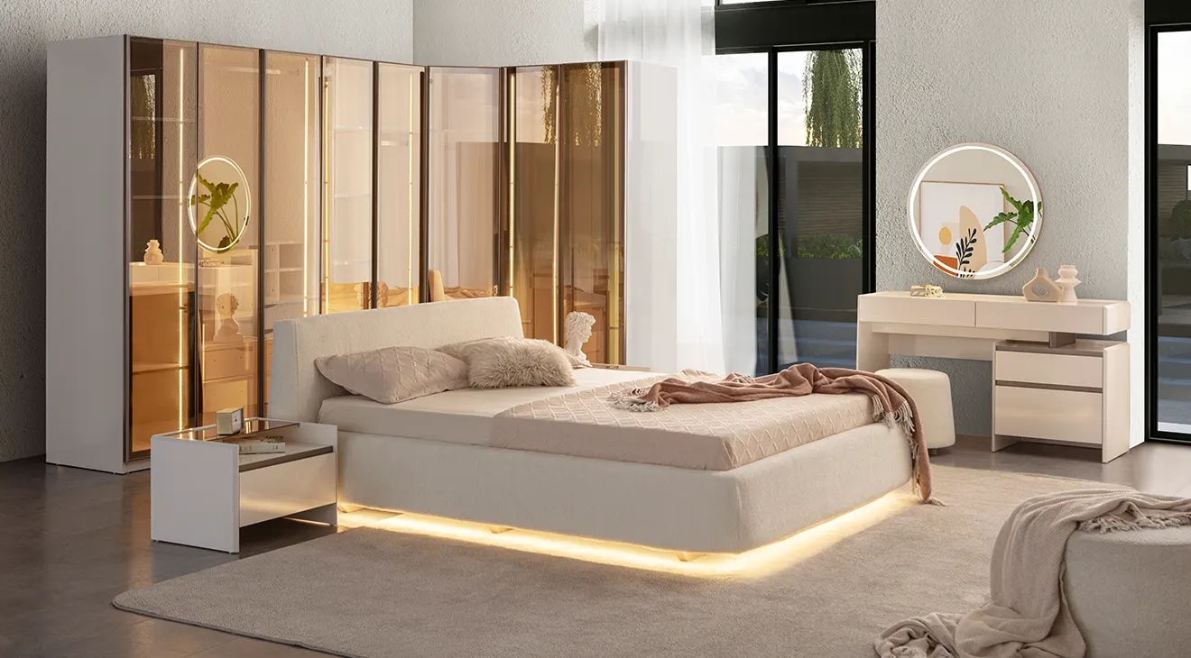 Monza Corner Wardrobe Bedroom Set