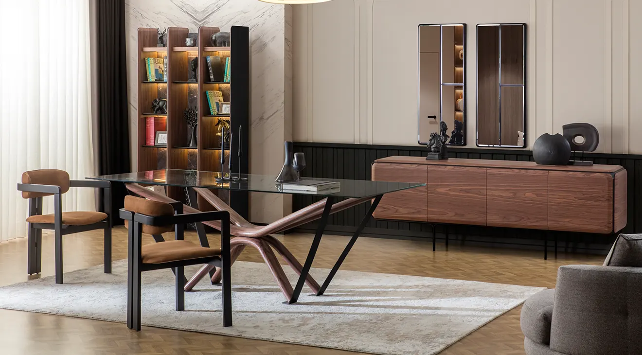 Odessa Walnut Dining Room Set