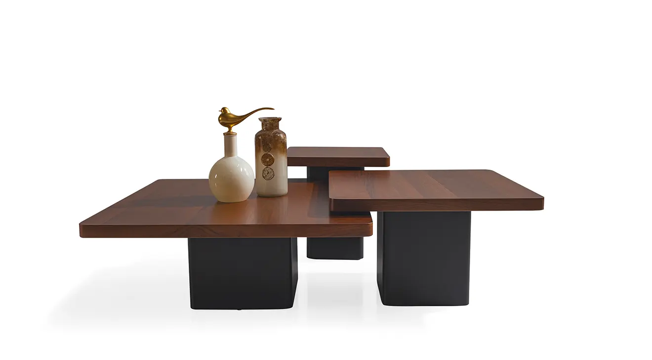 Lotus Walnut Coffee Table Set