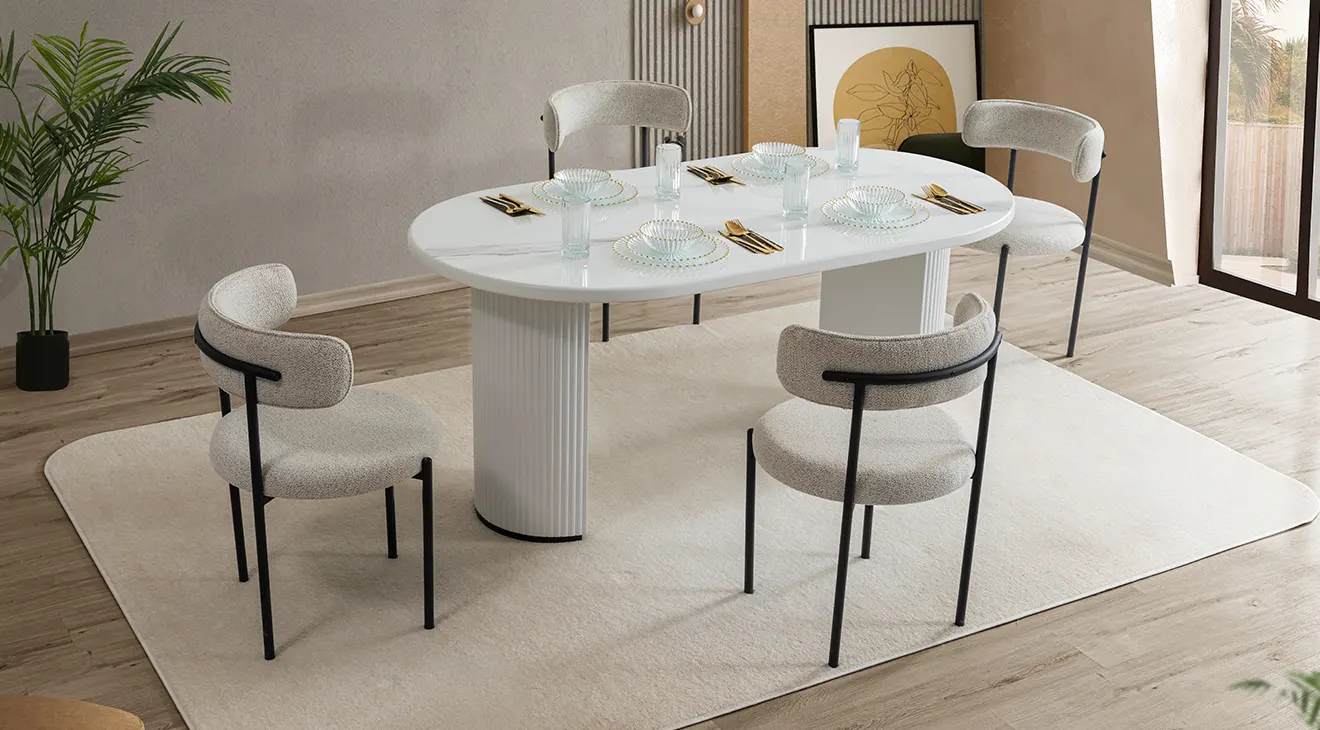 Vegas White Dining Table