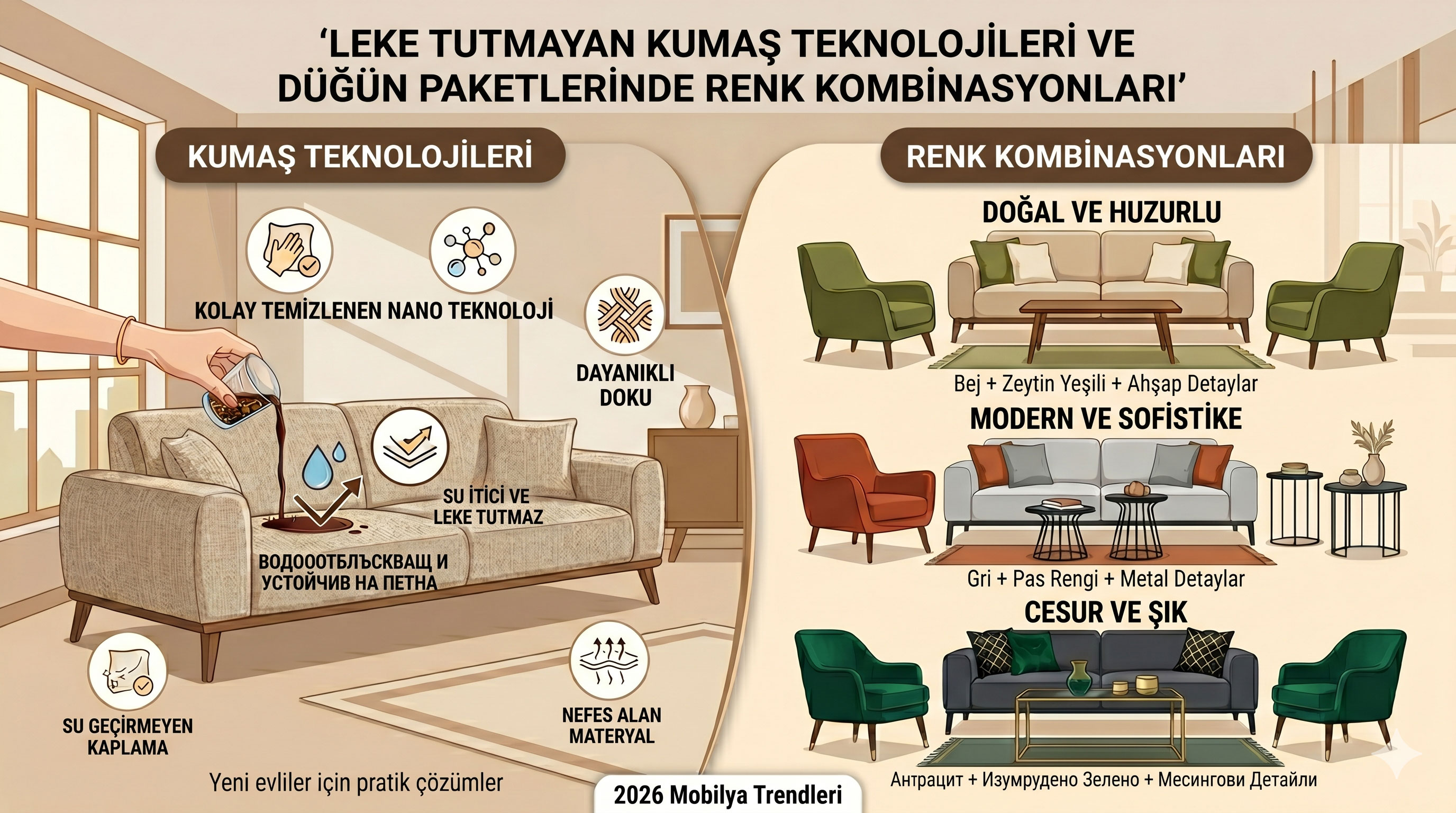 Düğün Paketlerinde Leke Tutmayan Kumaş Teknolojileri ve Renk Kombinasyonları