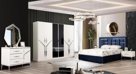 Madrit White Metal Ayaklı Yatak Odası Takımı | Mobilyamevime