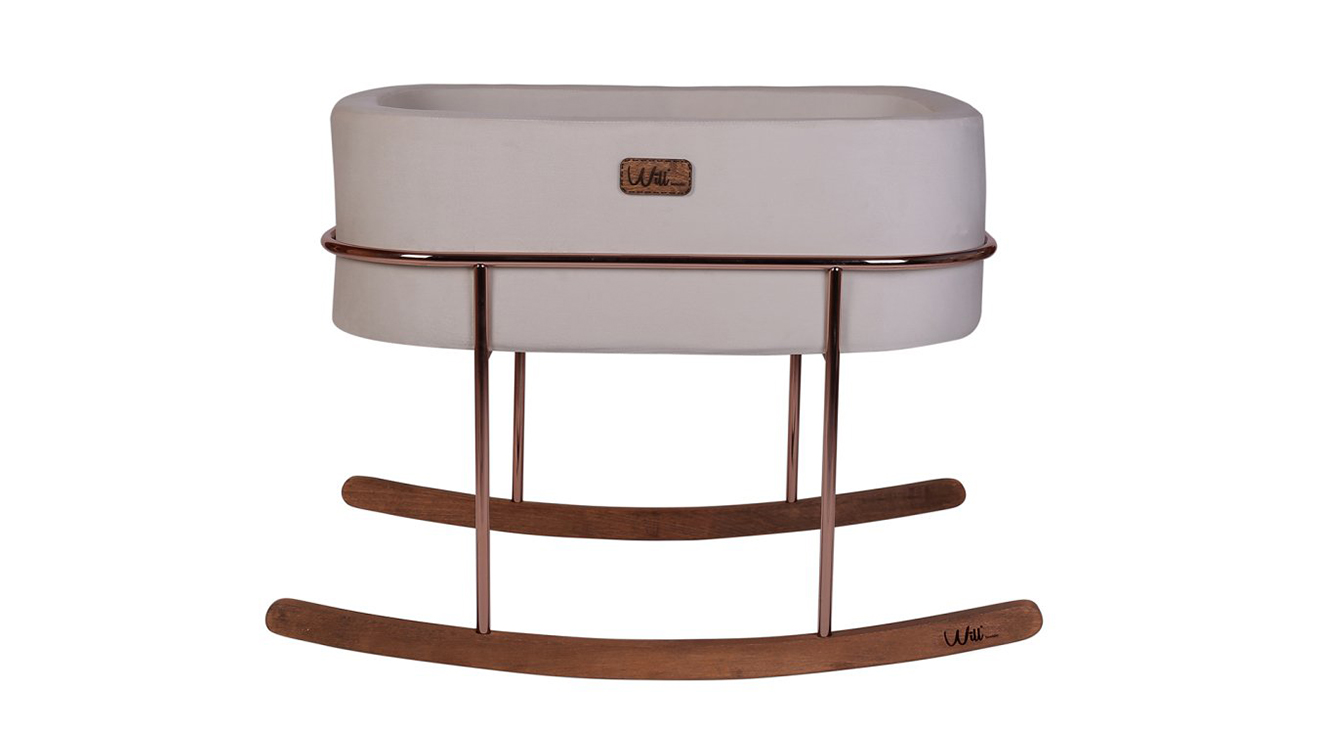 Will Beside Mother's Side Crib Cream Rose Gold