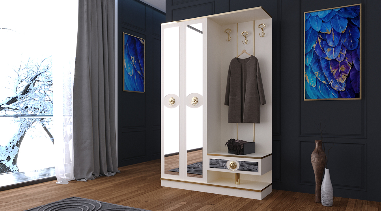 Alya Gold Double Covered Coat Rack