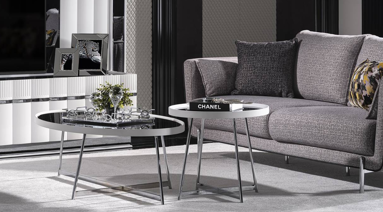 Aqua Metal Leg Coffee Table