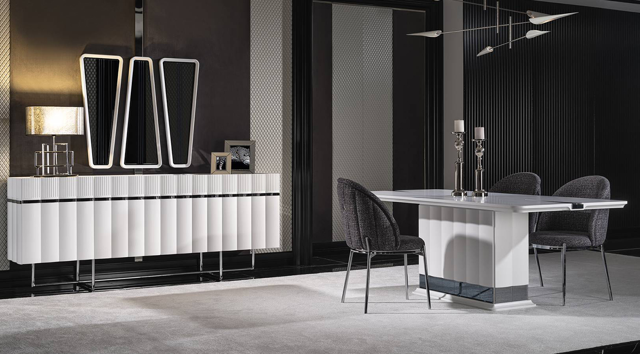 Aqua Metal Leg Dining Room Set