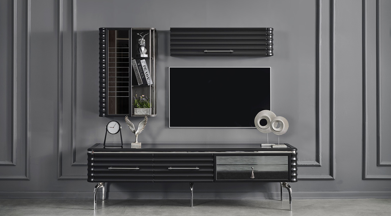 Asel Anthracite Metal Leg Tv Unit