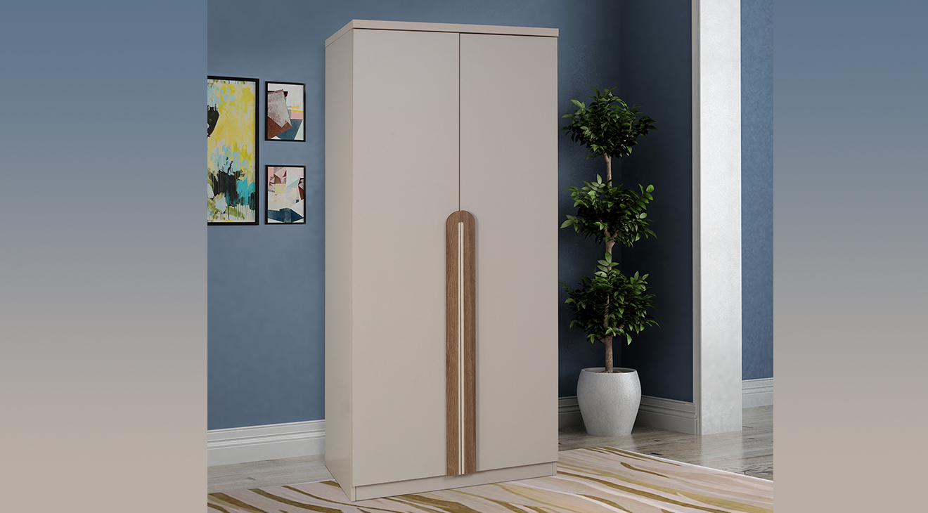 Asel Mink Beige Double Door Cabinet