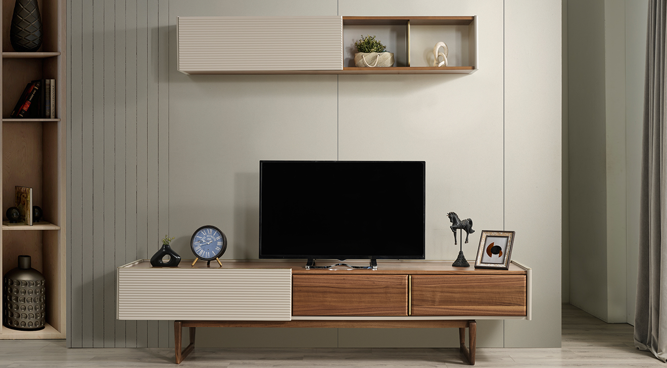 Auro Wooden Leg Modern TV Unit