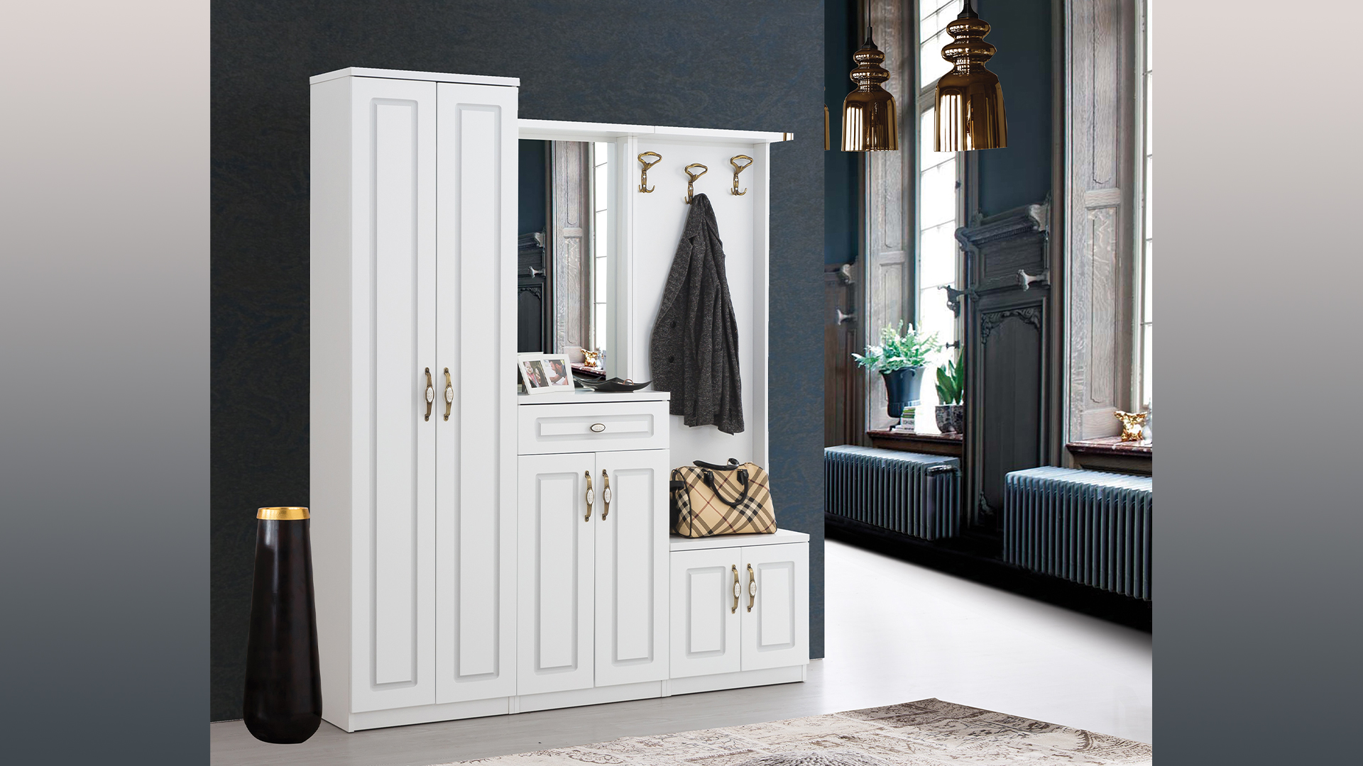Berra Matte White Coat Rack