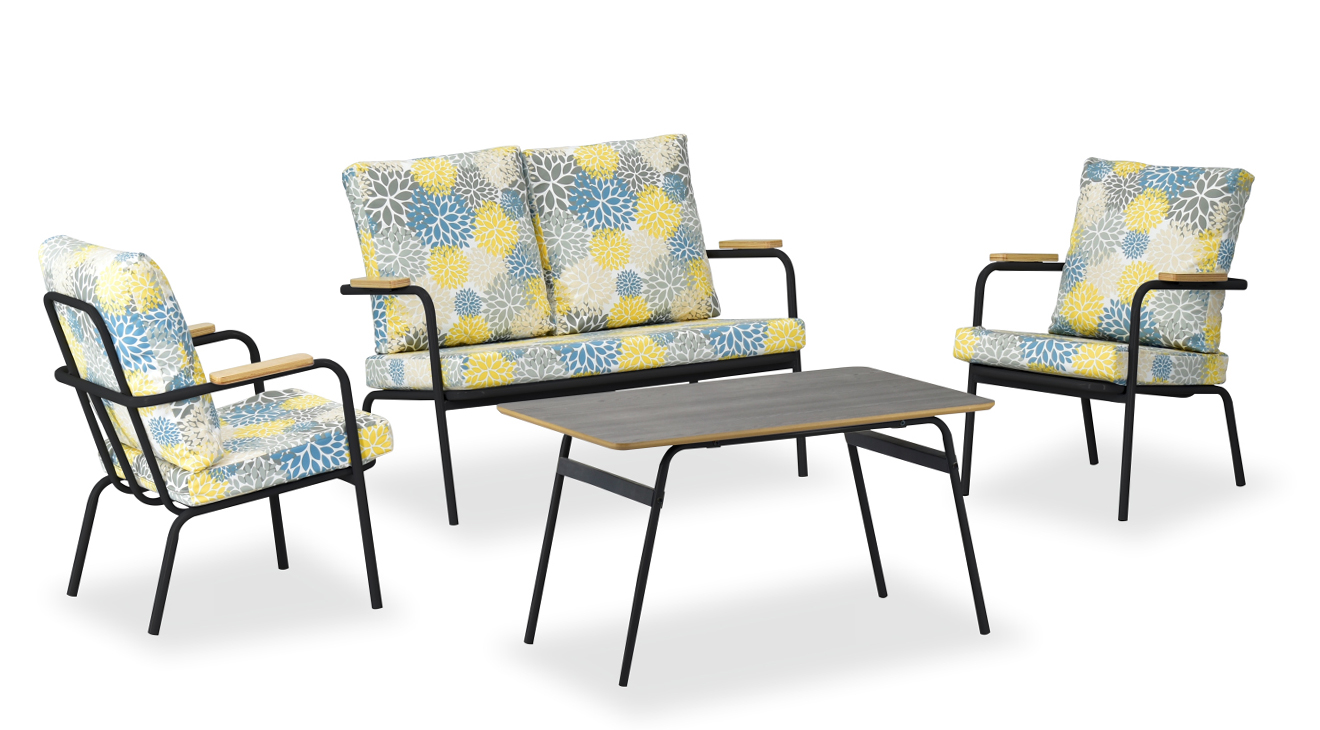 Beyman Black Floral Balcony Set